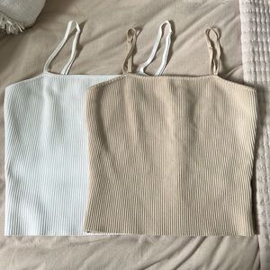 Thick Ribbed Cami Tank Tops - Set of 2